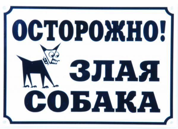 Табличка "Осторожно, злая собака" (24х17 см)