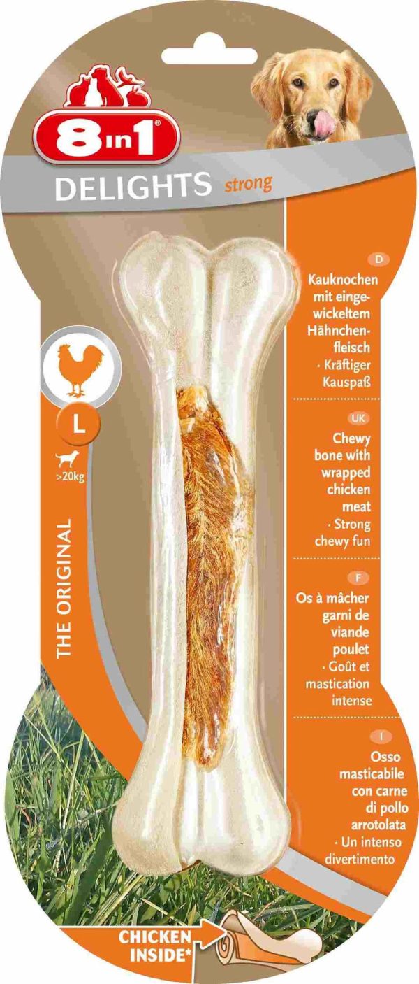 Косточка для крупных собак с куриным мясом, 21 см, L (сверхпрочная) (185 г)
