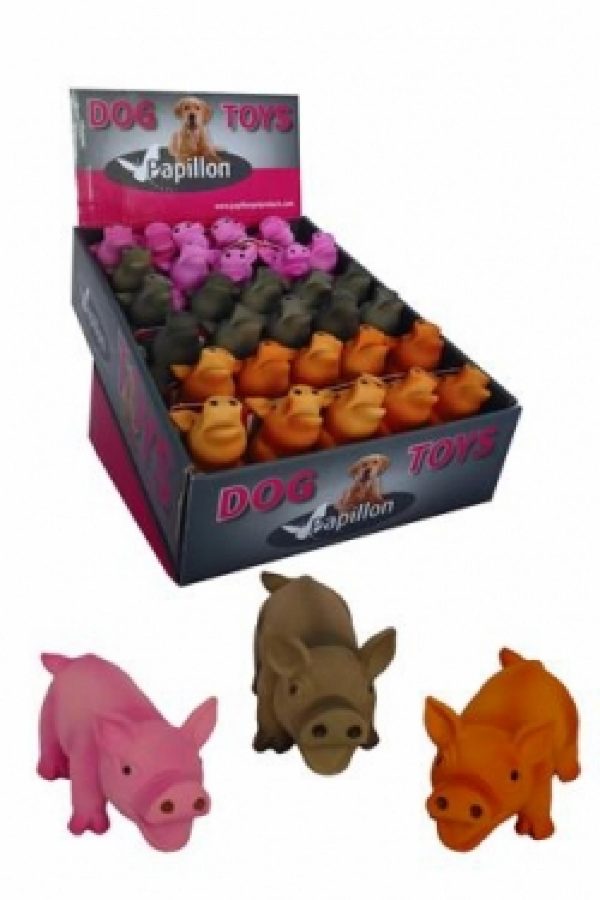 Игрушка для собак "Цветной поросенок" (11 см)