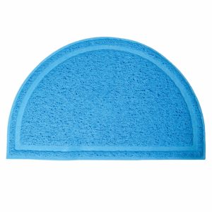 Коврик для кошачьего туалета полукруглый, голубой (40*25 см)