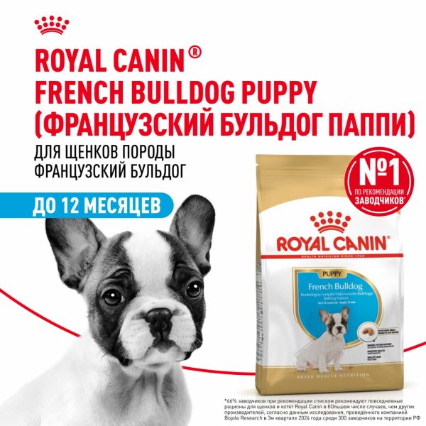 Корм сухой для щенков породы Французский Бульдог до 12 месяцев, French Bulldog Puppy (3 кг)