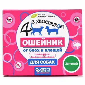 Четыре с хвостиком ошейник репеллентный для собак крупных пород, 65 см (зеленый) (65 см)