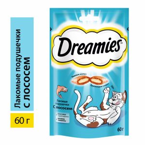Лакомство для кошек Dreamies подушечки с лососем (1.68 кг)
