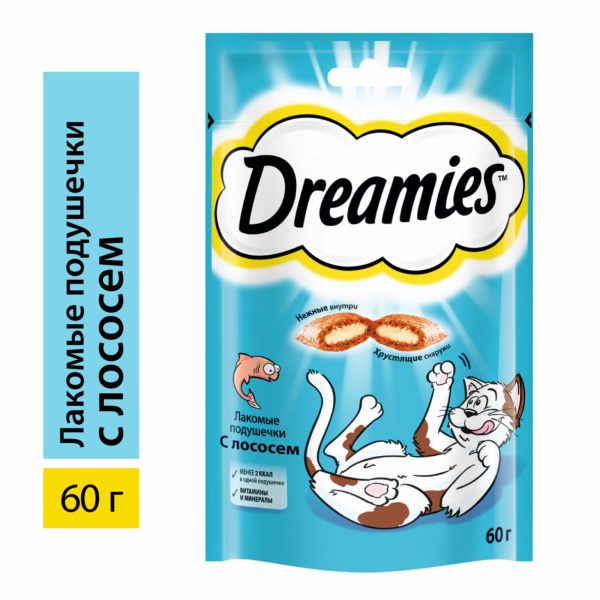 Лакомство для кошек Dreamies подушечки с лососем (1.68 кг)